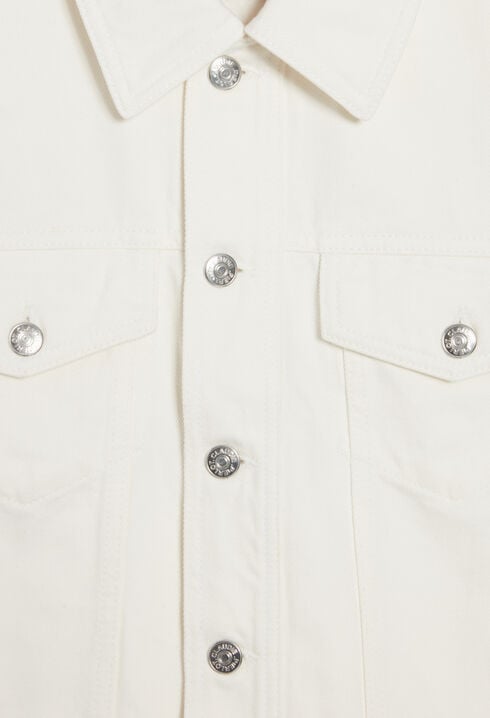 Gerade geschnittene Jeansjacke Ecru