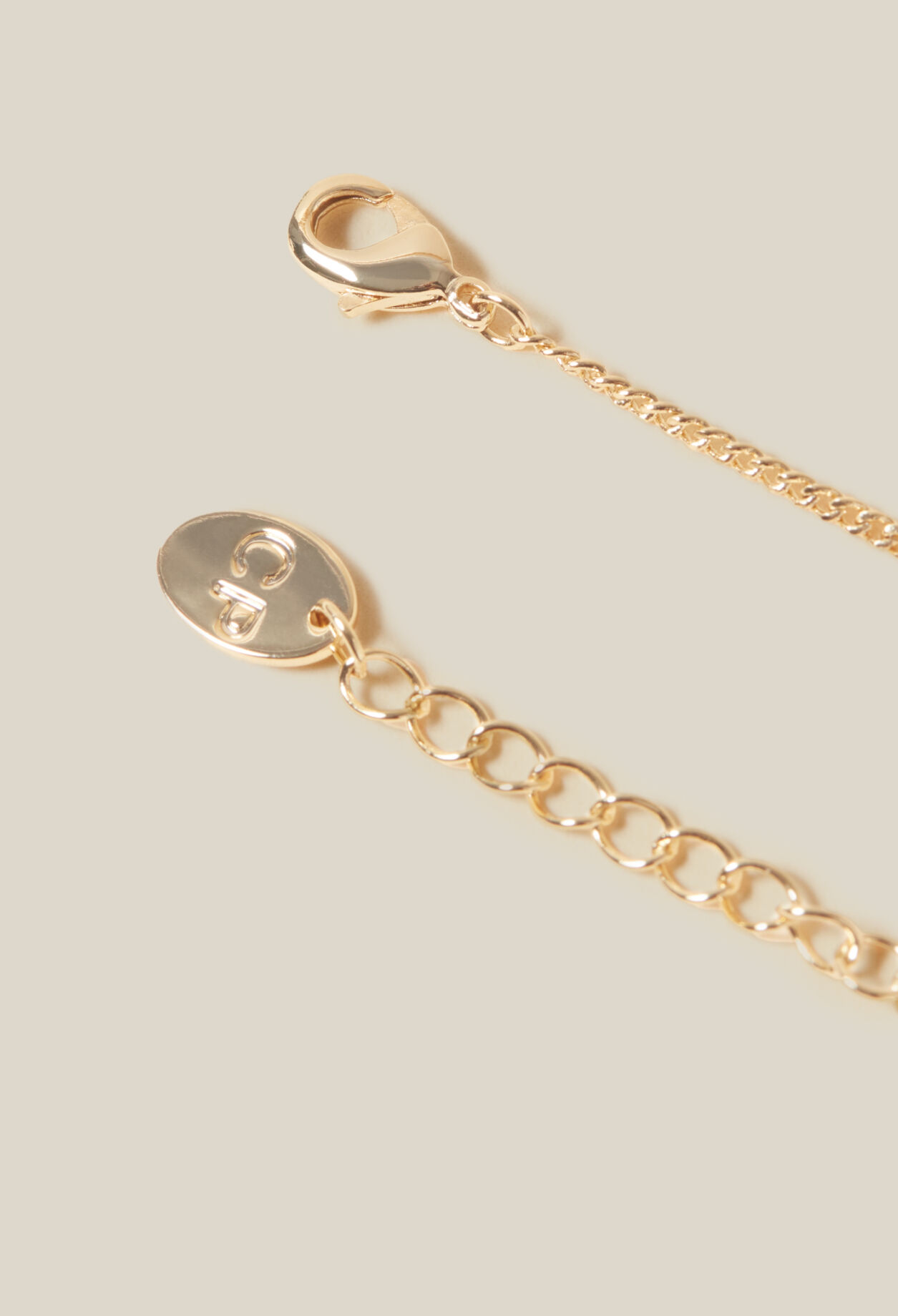 Kette mit Monogramm-Anhänger, goldfarben