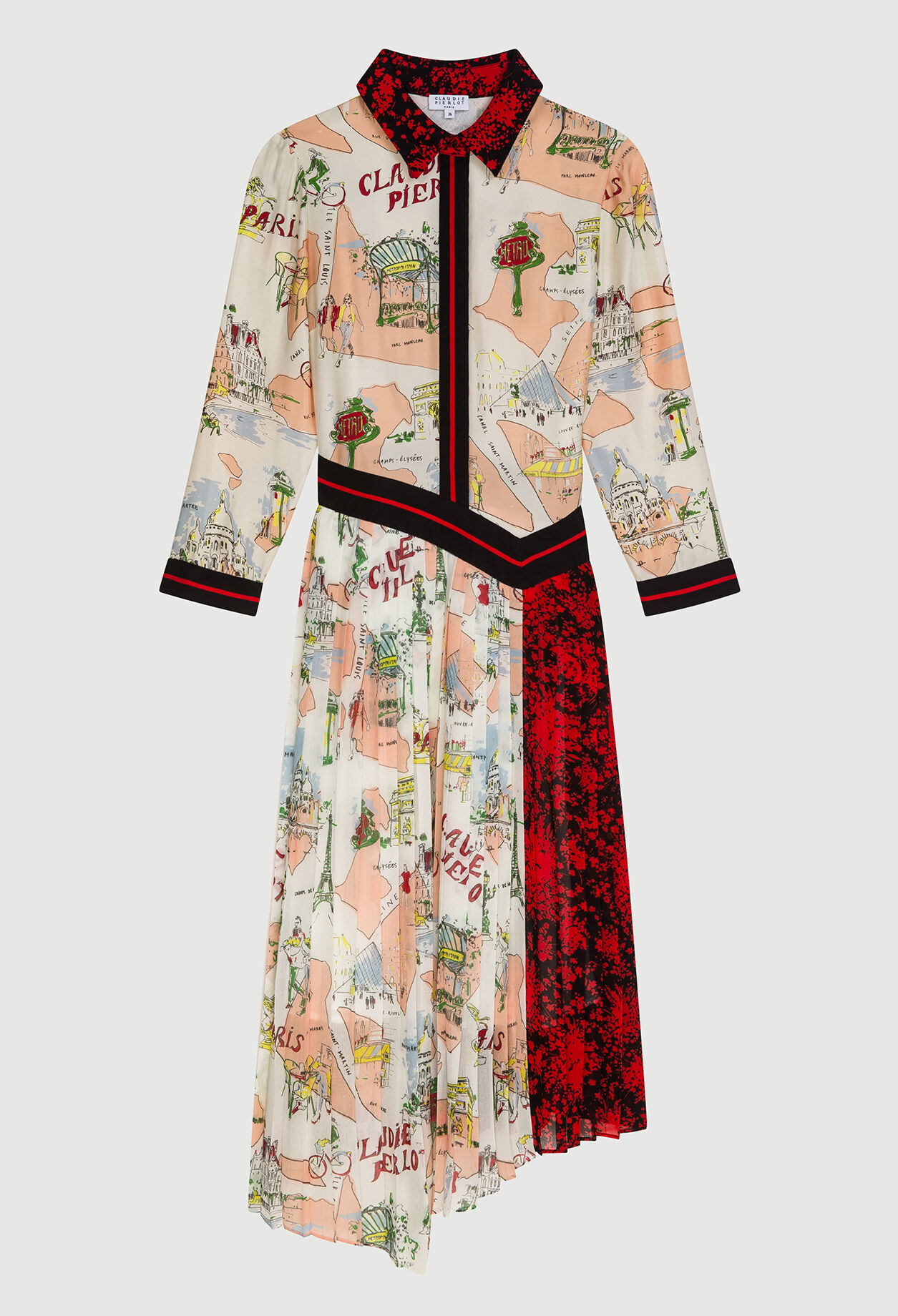 Bedrucktes mittellanges Kleid