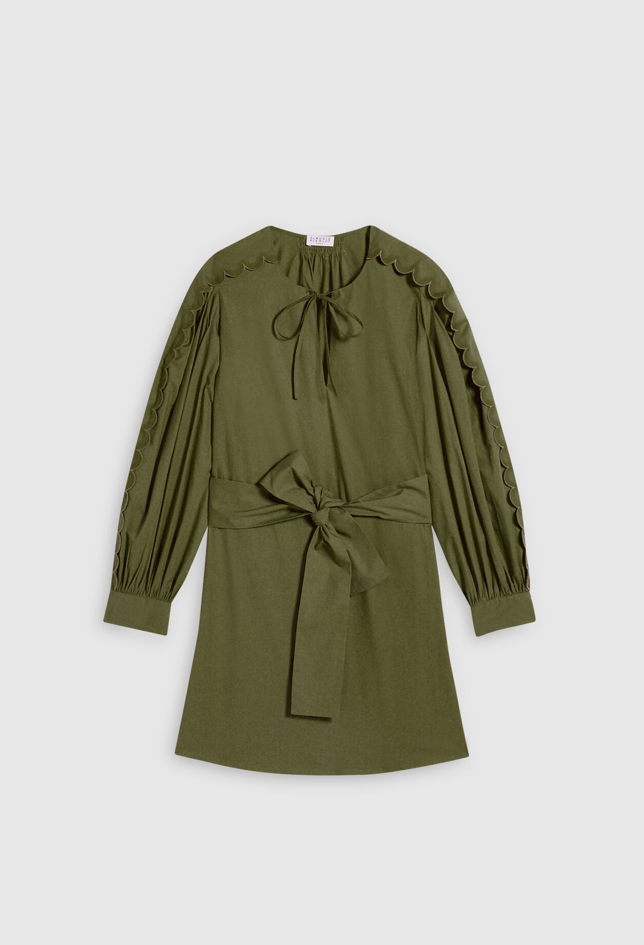Kurzes Gürtelkleid aus Bio-Baumwolle
