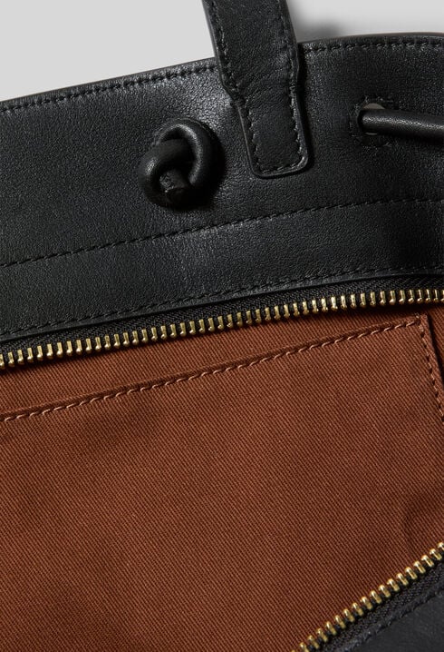 Glattleder-Shopper Goldlogo