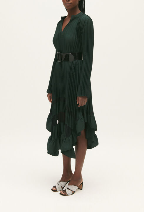Plissiertes Midikleid