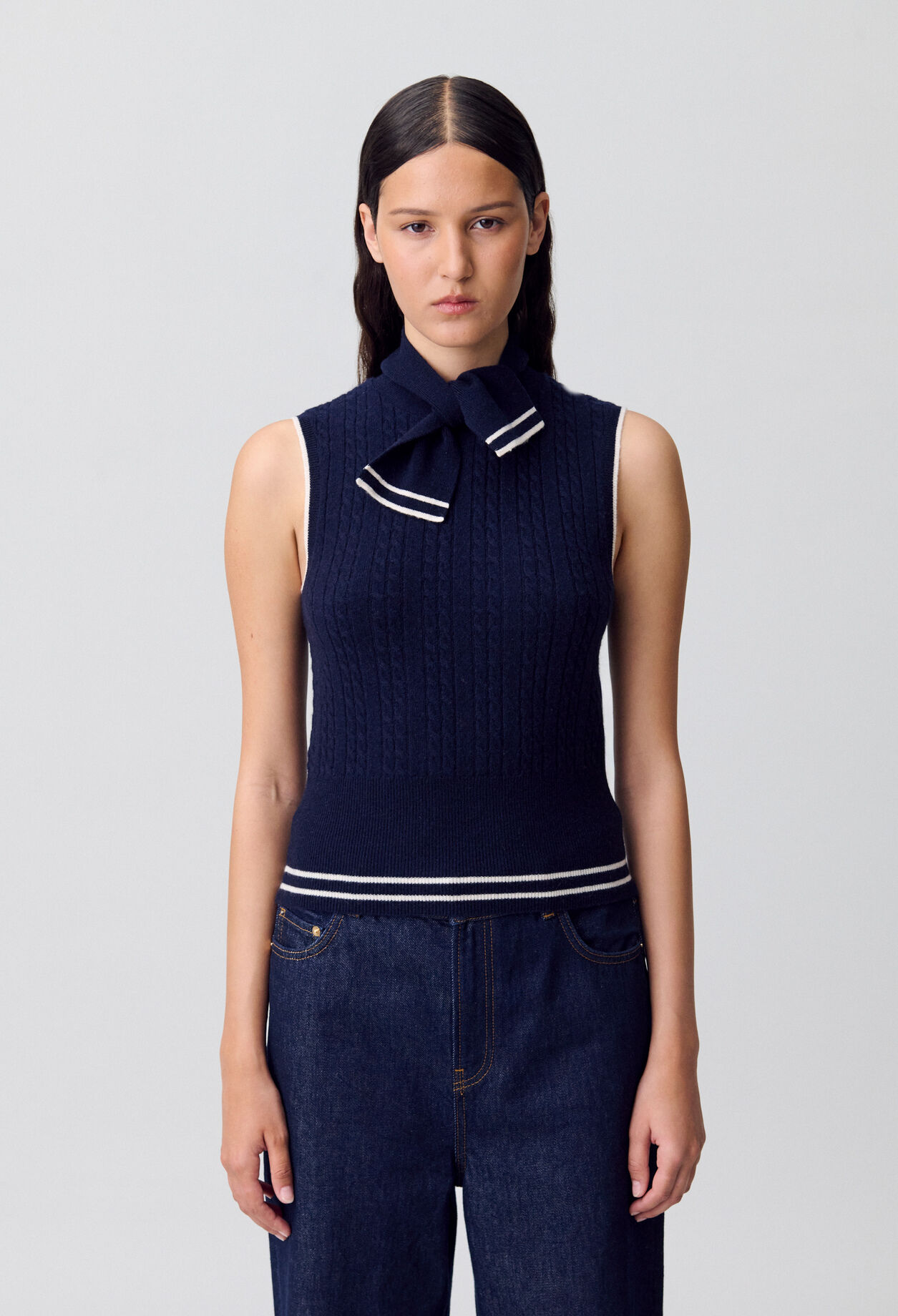 Ärmelloser Pullover