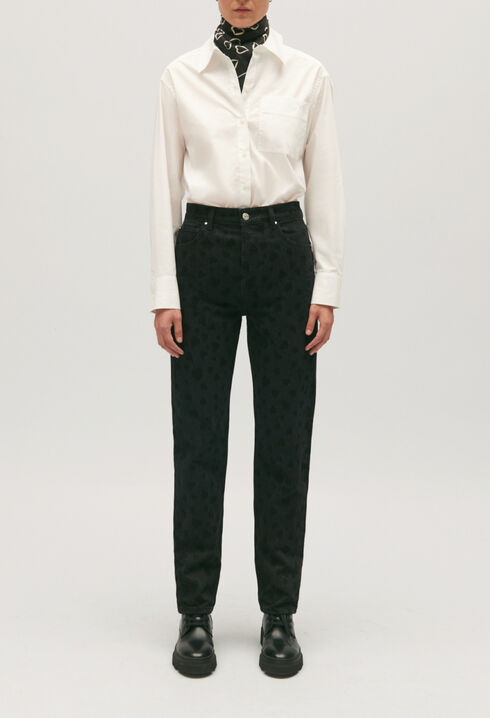 Gerade Jeans mit Herzen