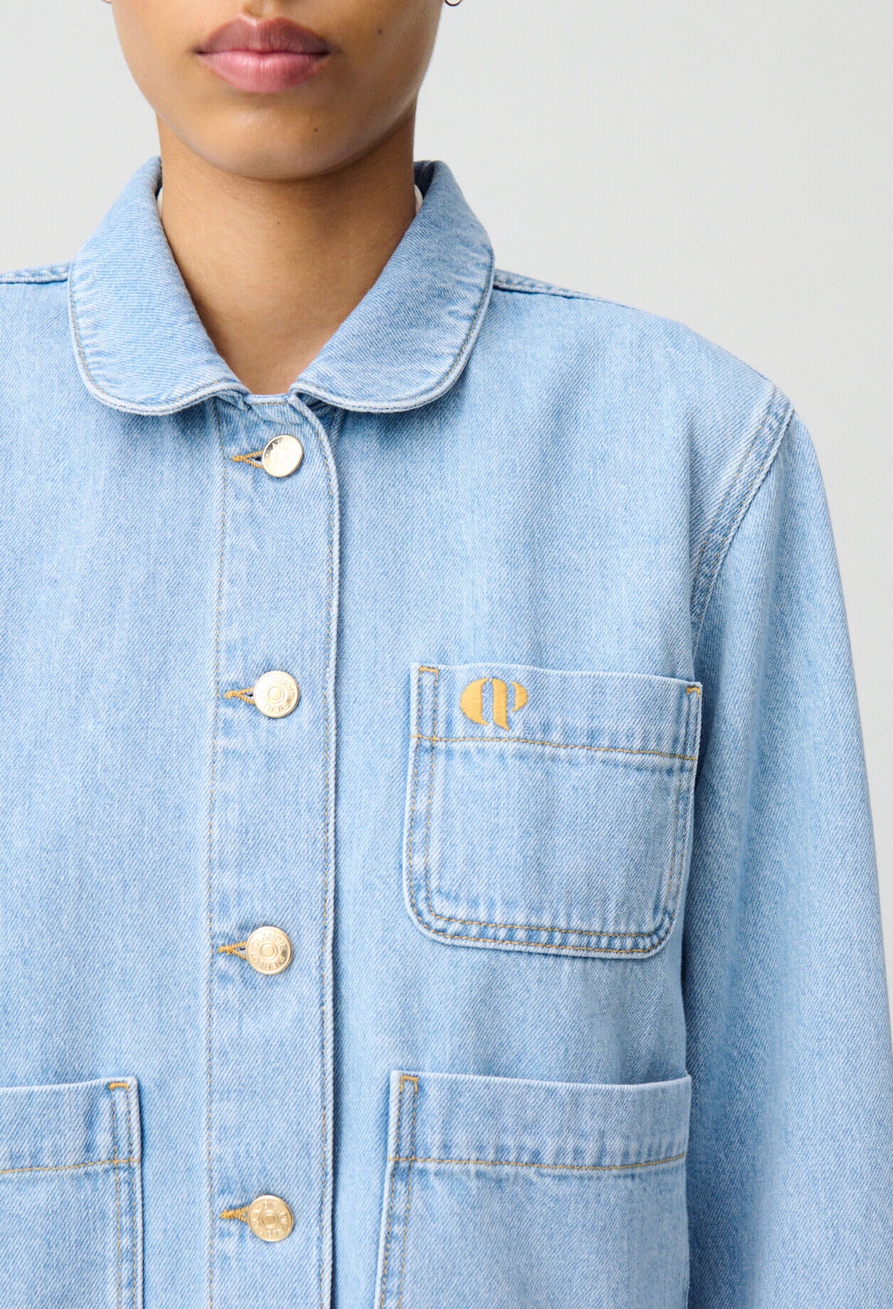 Denimjacke mit Bubikragen