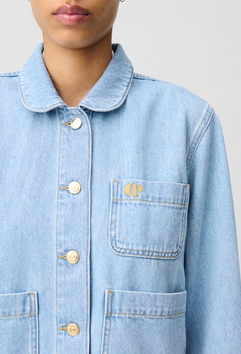 Denimjacke mit Bubikragen