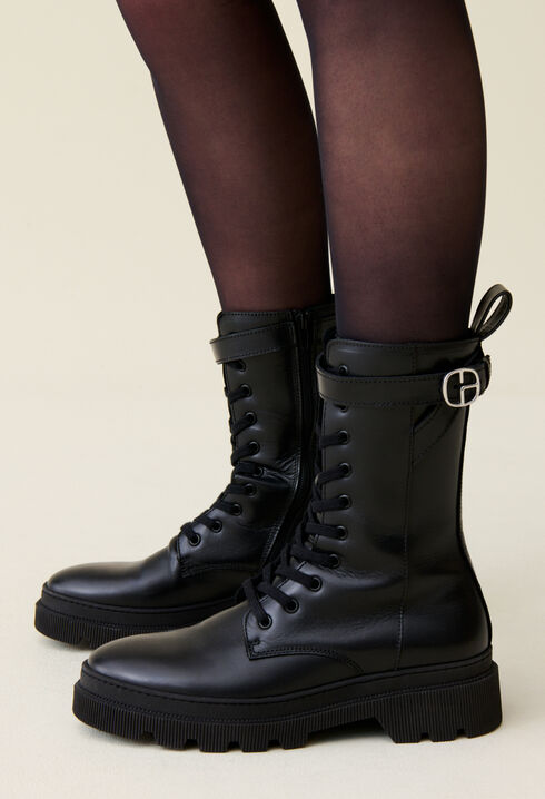 Hohe Leder Ranger-Stiefel