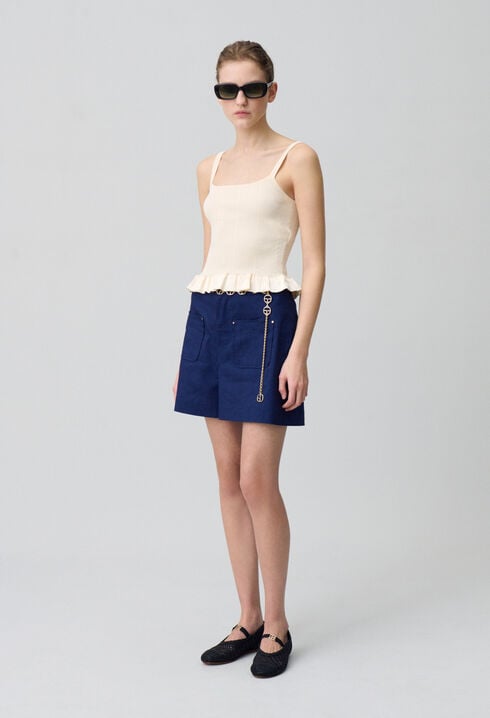 Satin-Top mit Rüschen