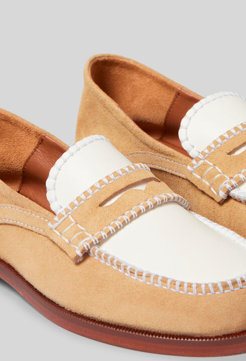 Wildleder-Ballerinas, Nahtdetails