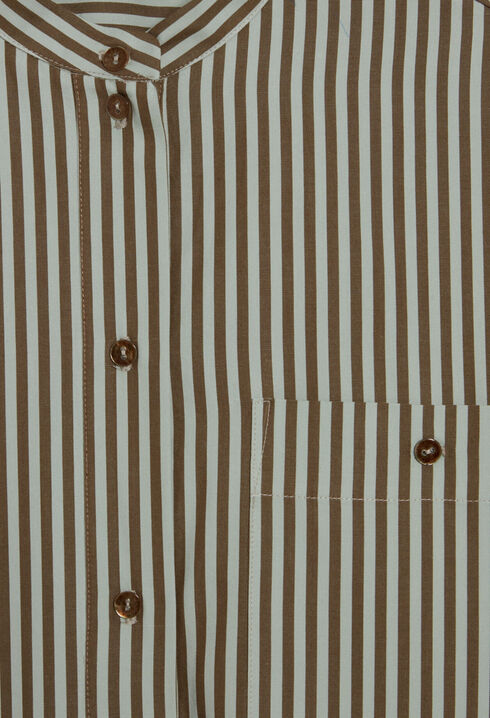 Langes Kleid mit Streifen-Design Grün