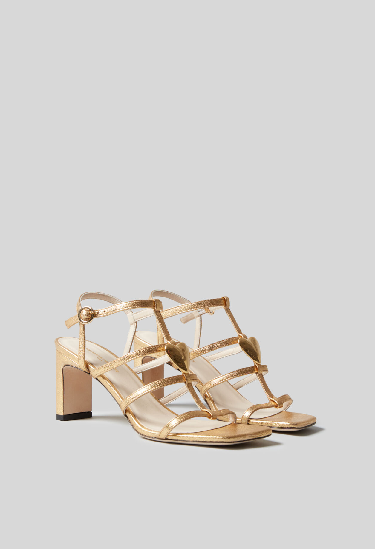 Leder-High-Heels Sandalen