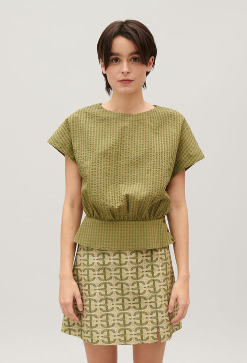 Gerafftes Top Cut-out-Design