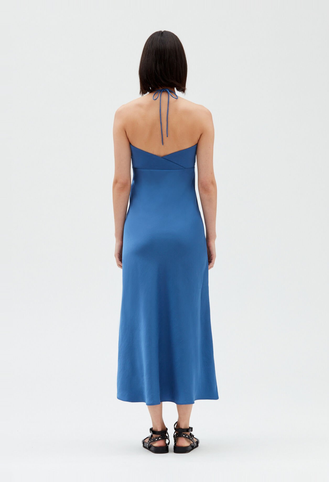 Langes Bustier-Kleid, blau