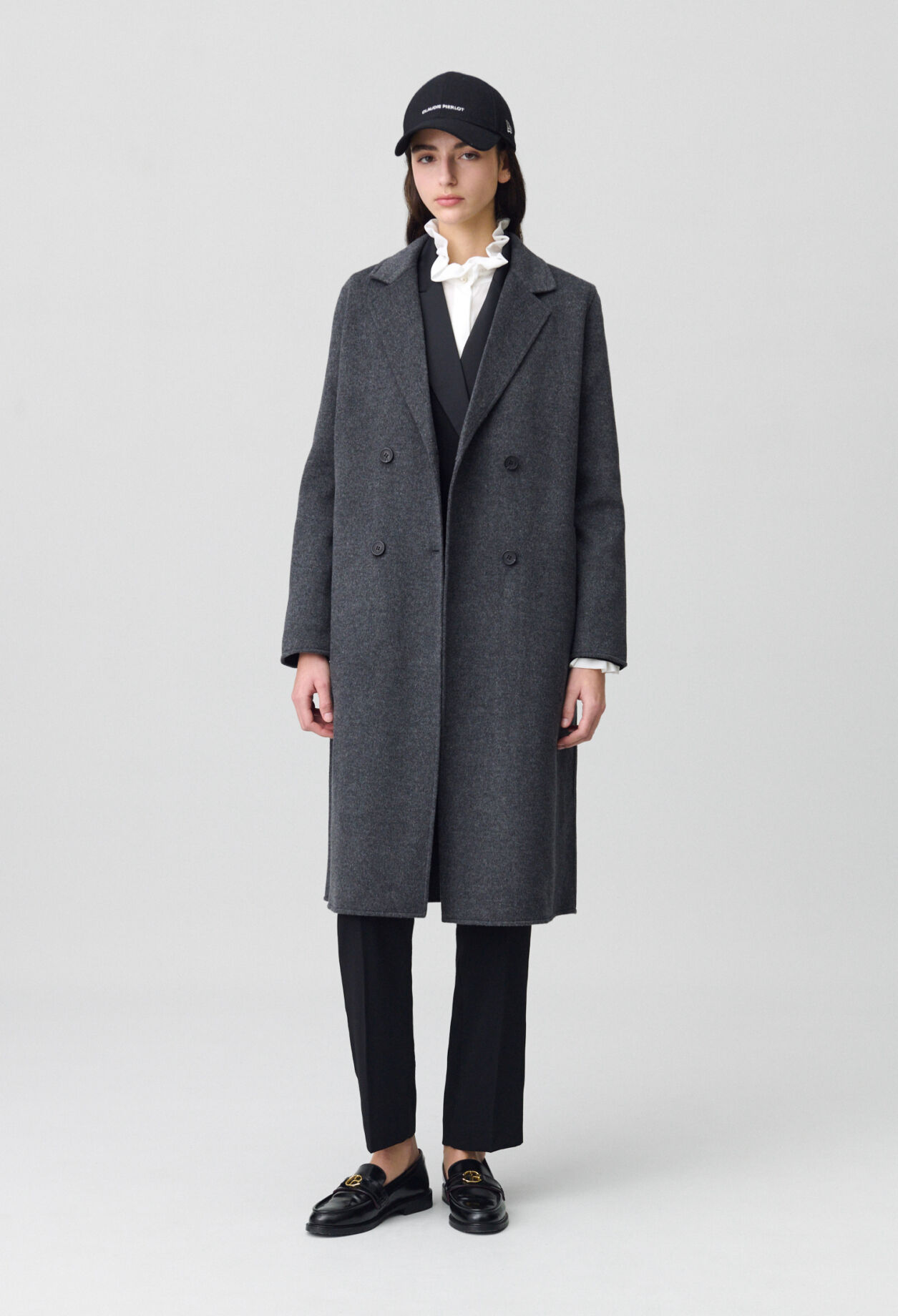 Wollmantel grau meliert clearance