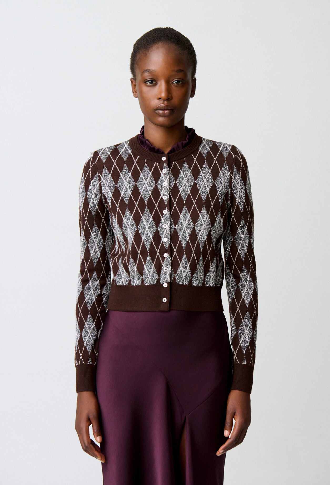 Strickcardigan mit Argyle-Muster