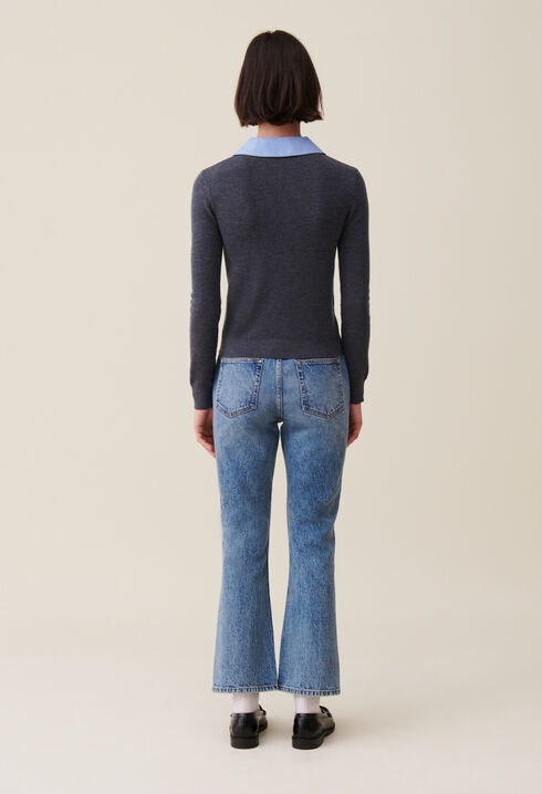 Pullover mit abnehmbarem Kragen