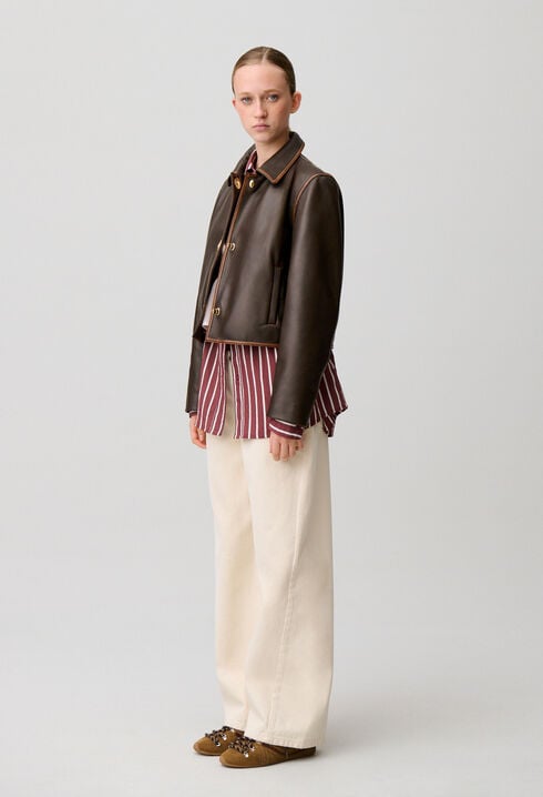 Kurze Jacke aus Vintage-Leder