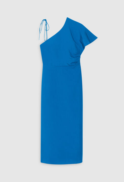 Asymmetrisches Midikleid in Blau