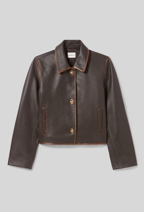 Kurze Jacke aus Vintage-Leder
