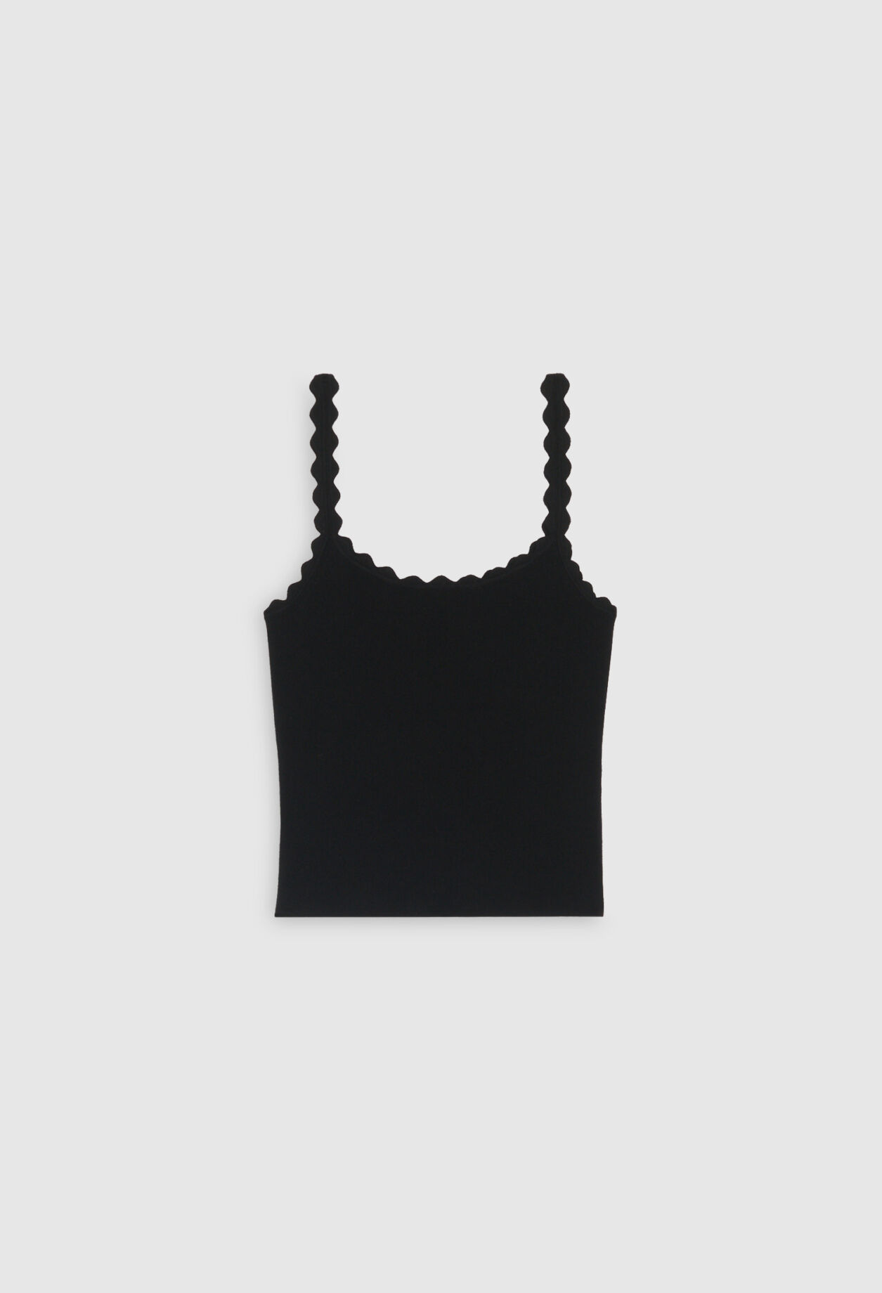 Kurzes Tanktop aus Strick, schwarz