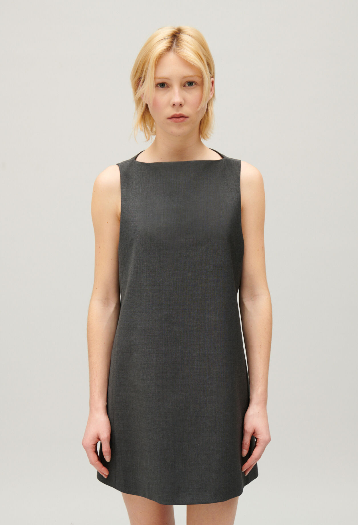 Kurzes Kleid grau meliert