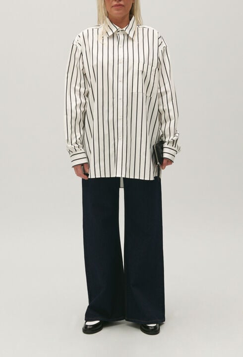 Gestreifte Oversize-Hemdbluse