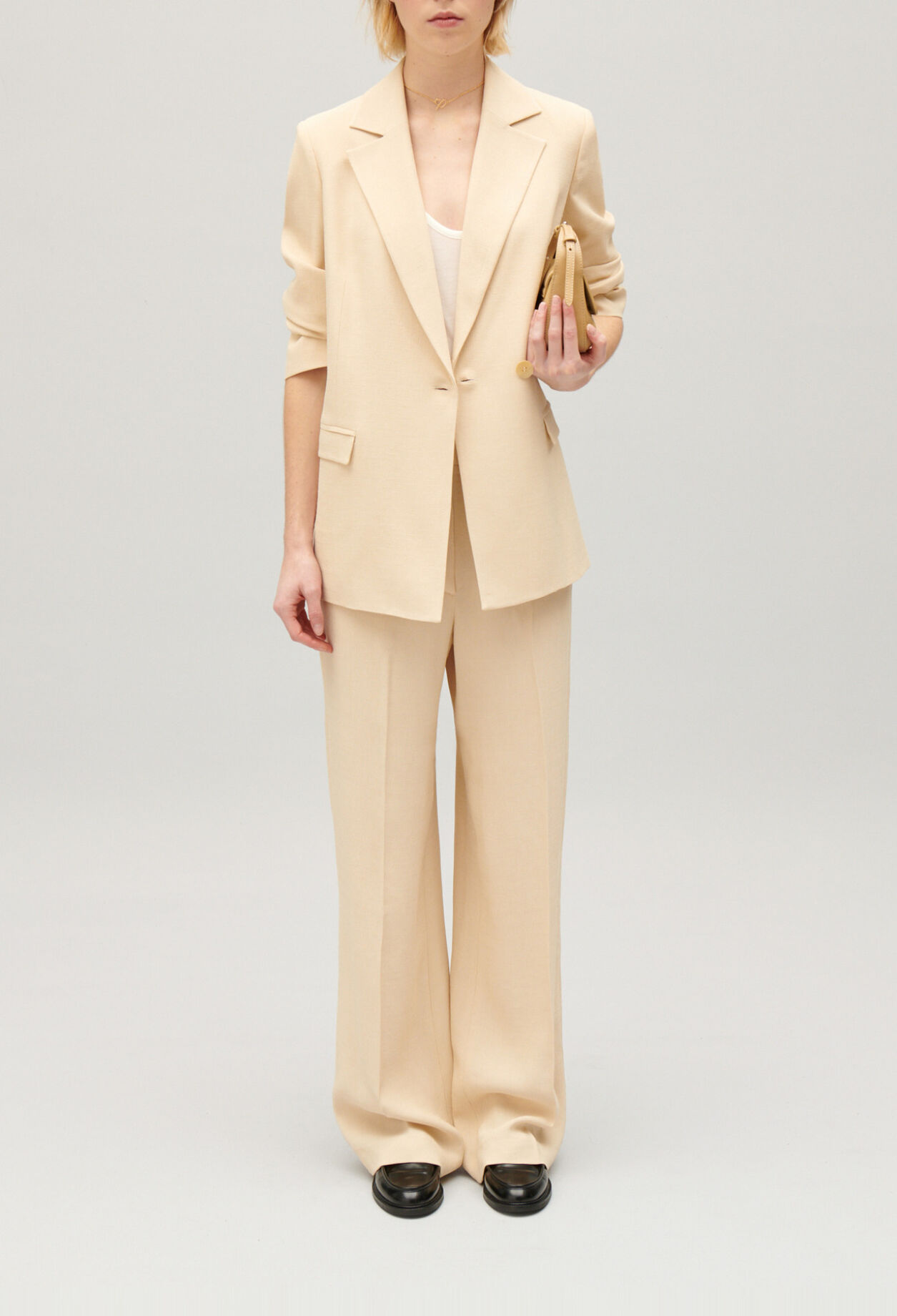 Texturierter Blazer Beige