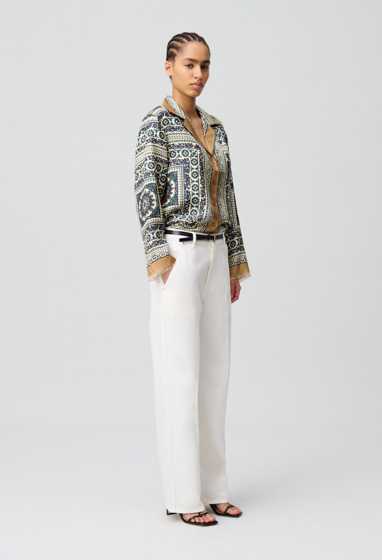 Bedruckte Seidenbluse
