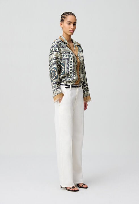 Bedruckte Seidenbluse