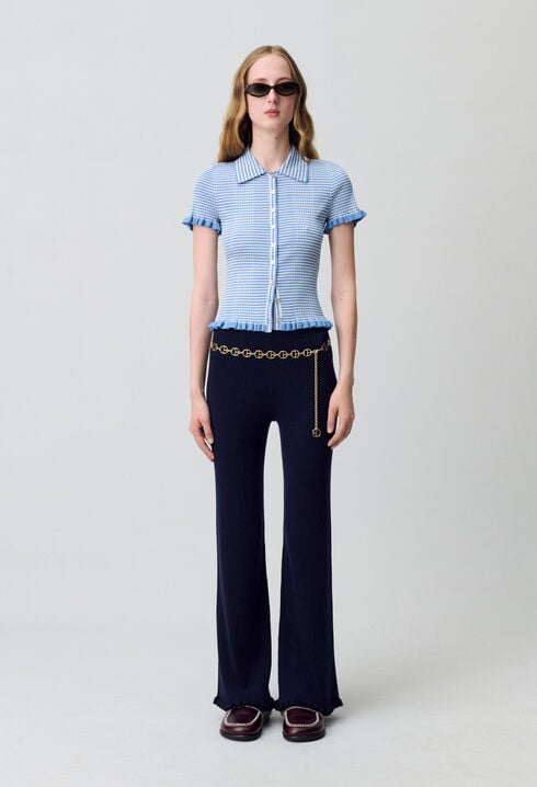 Gestreiftes Poloshirt mit Knöpfen