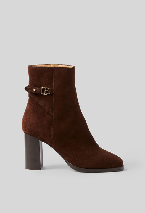Absatzstiefeletten aus Veloursleder