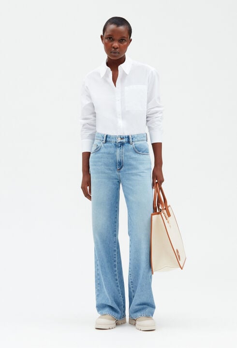 Ausgewaschene weite Jeans