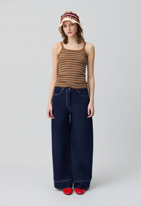 Gestreiftes Top aus feinem Strick