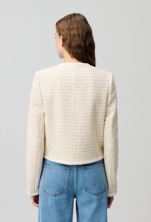 Kurze Tweedjacke mit Knöpfen