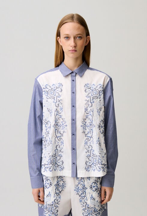 Gestreiftes Baumwollhemd