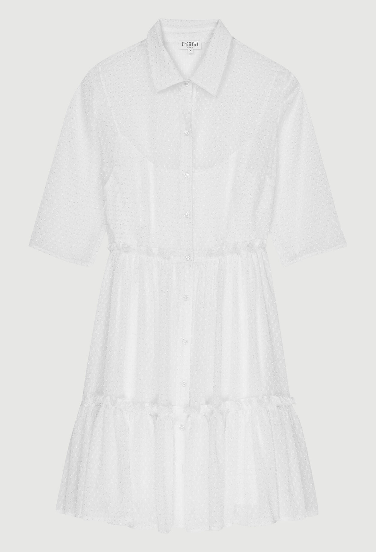 Weißes Plumetis Hemdkleid