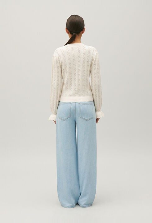 Strick-Cardigan Ecru