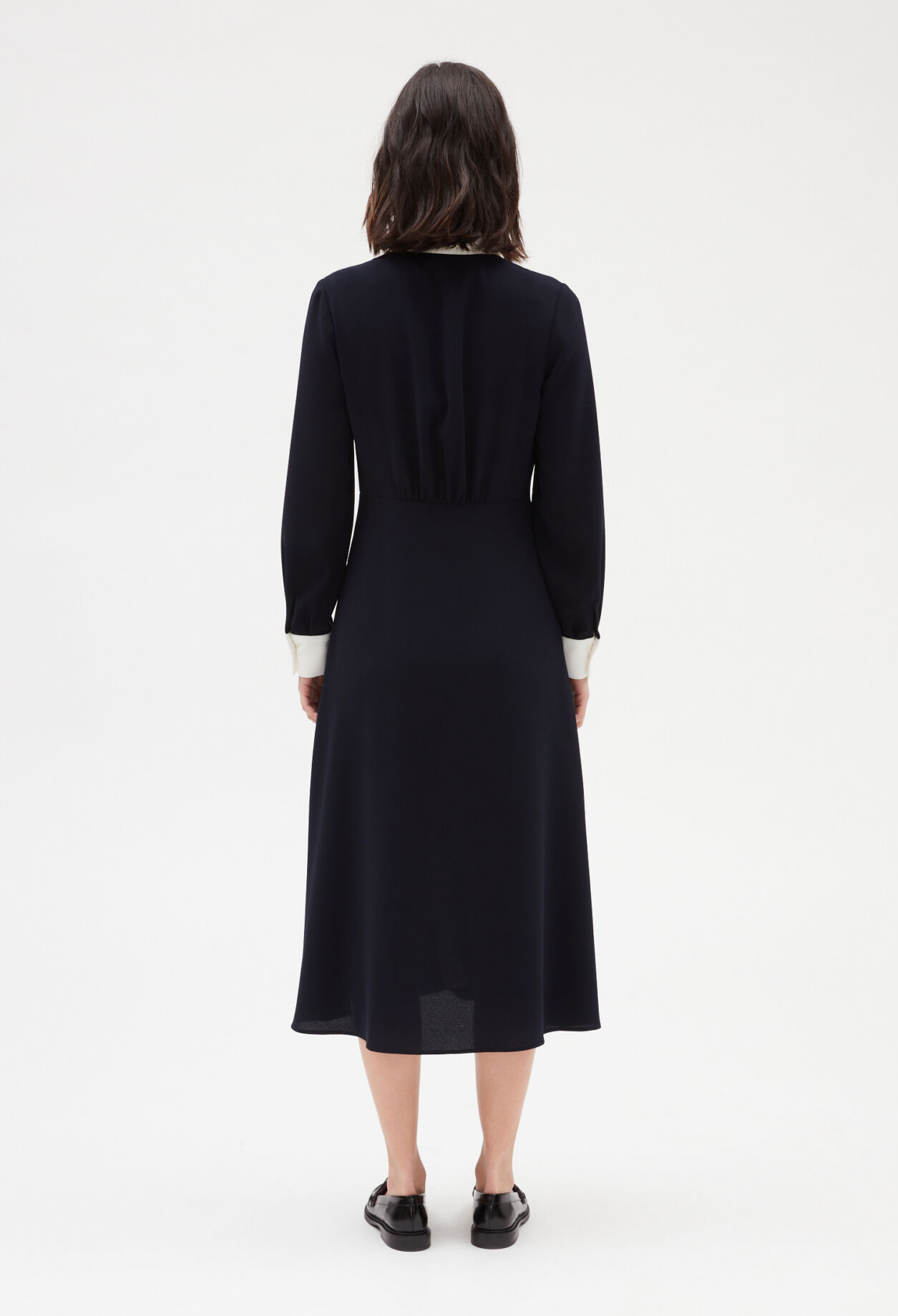 Halblanges Kleid, marineblau