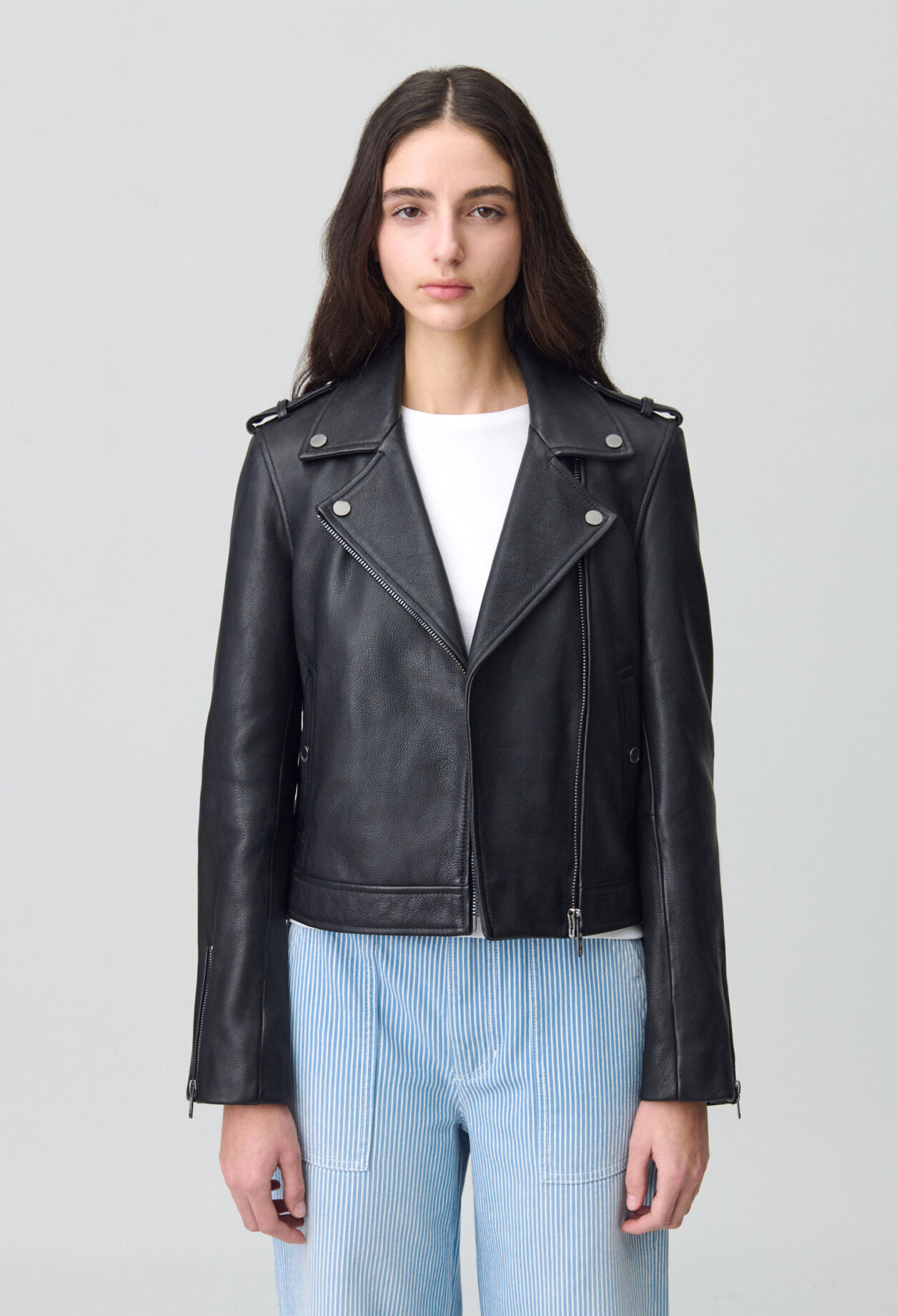 Jacke aus genarbtem Leder 