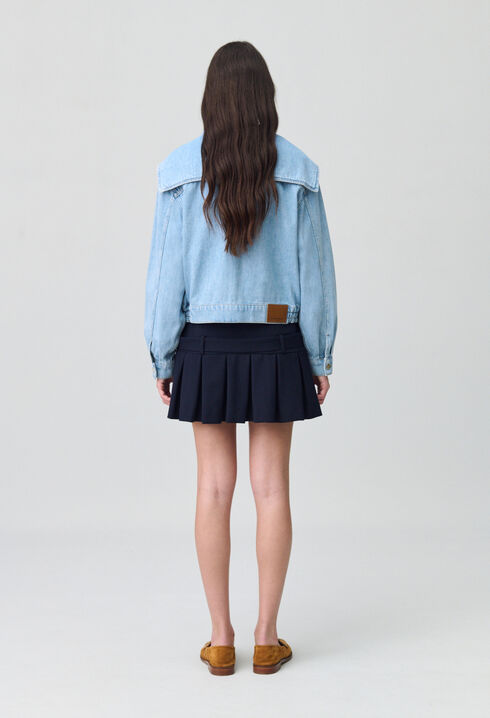 Jeansjacke mit großem Kragen