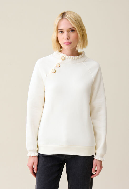 Weißer Pullover