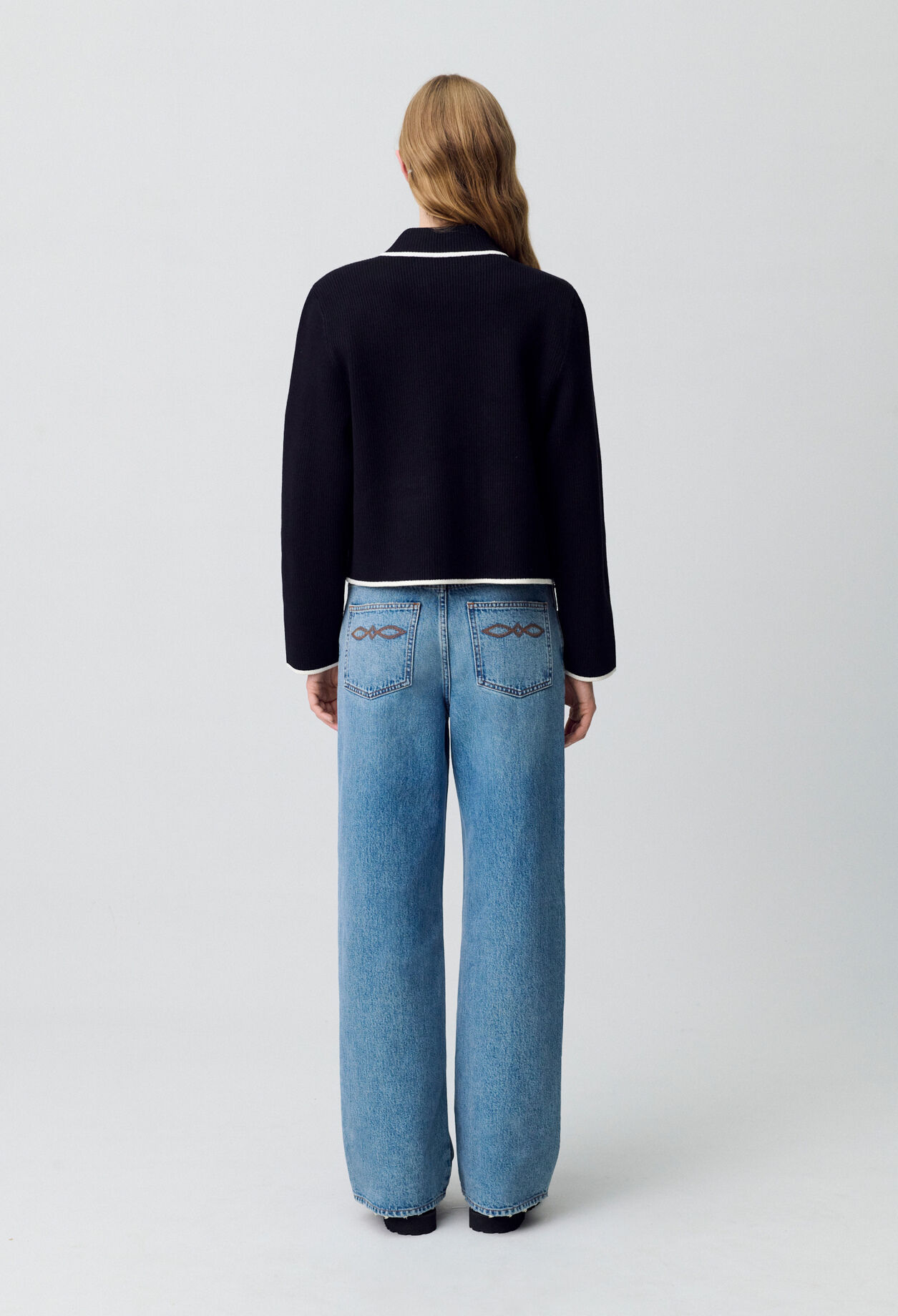 Zweifarbiger, dicker Cardigan