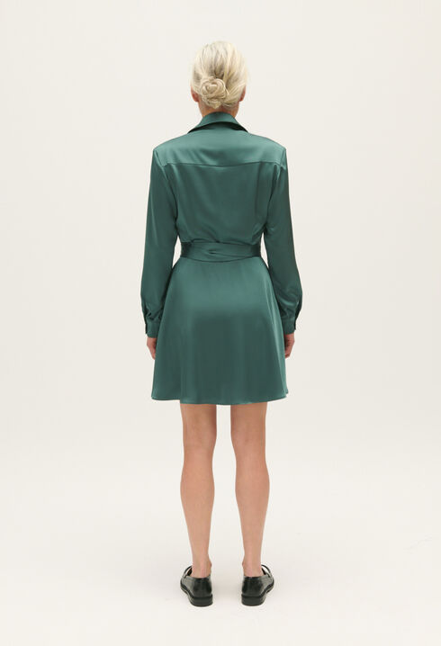 Kurzes Wickelkleid grün