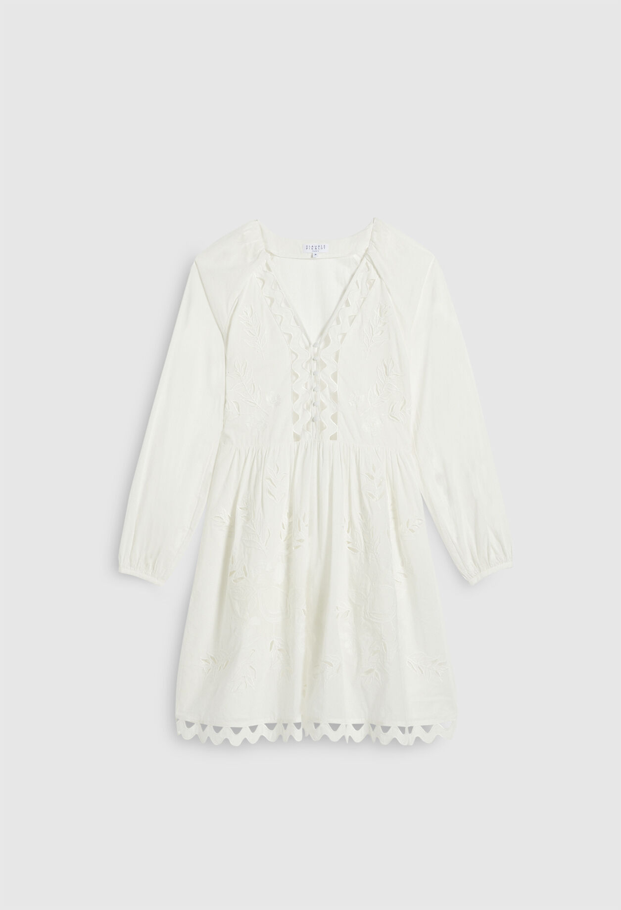 Weißes Kleid mit Lochmuster