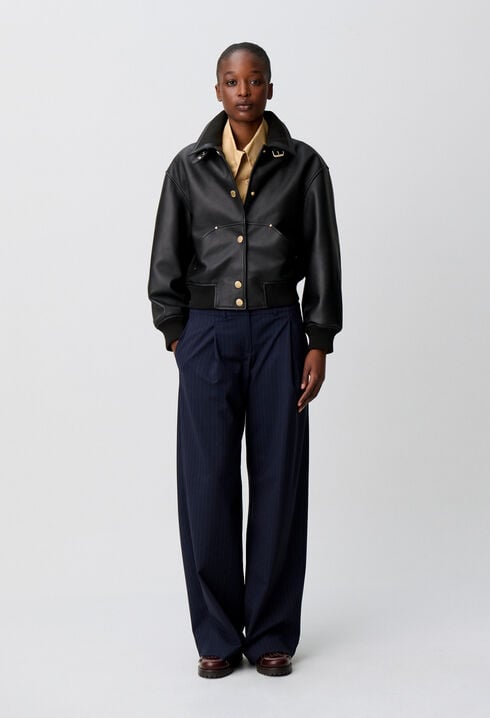 Leder-Bomberjacke