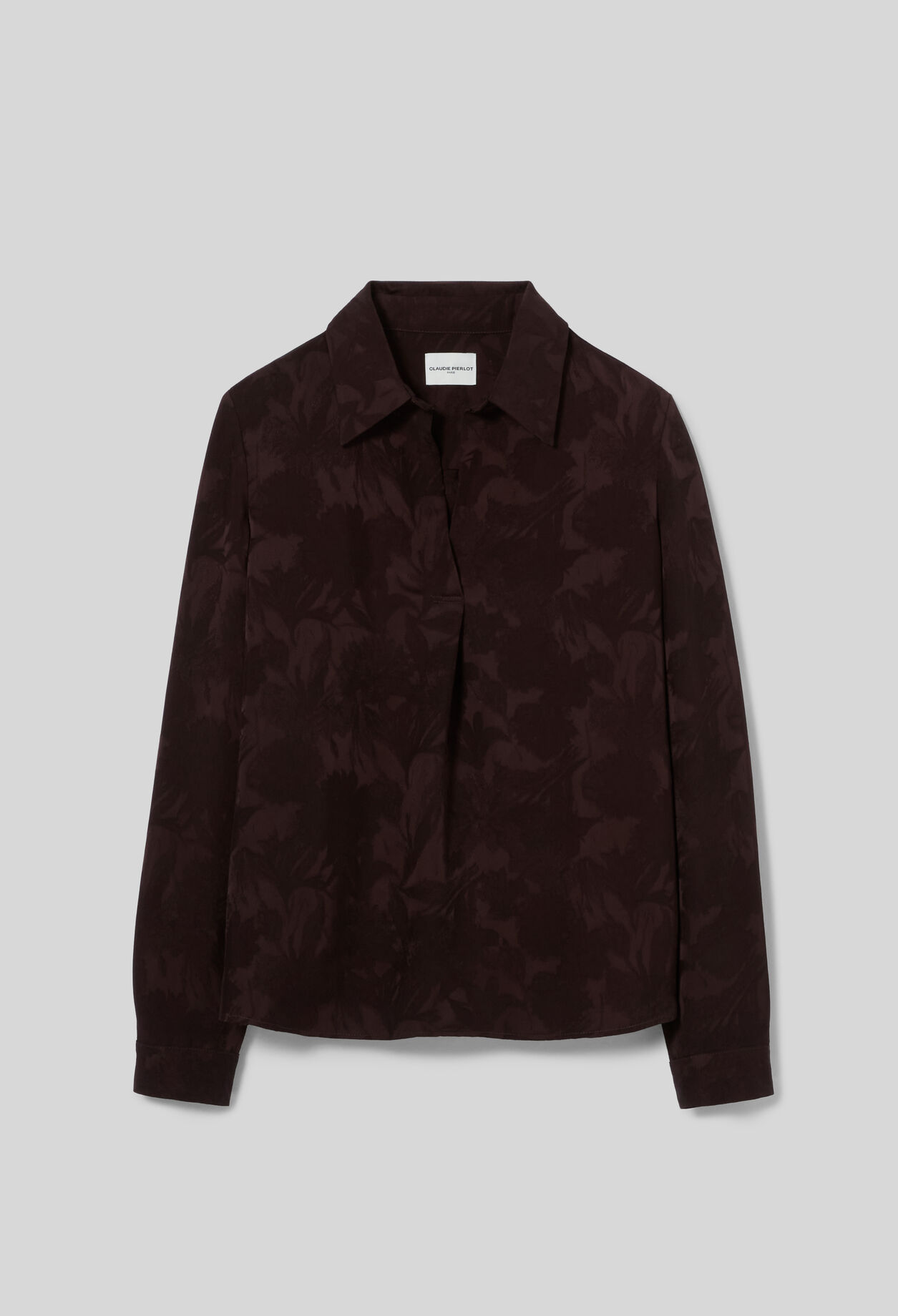 Gerade florale Jacquard-Bluse
