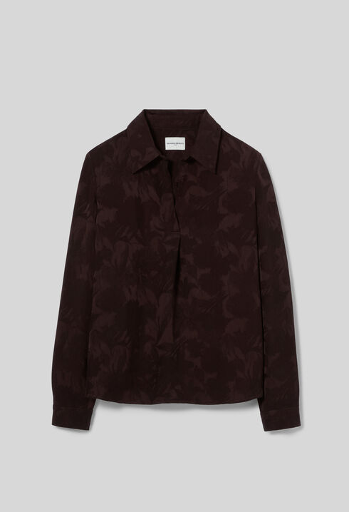Gerade florale Jacquard-Bluse