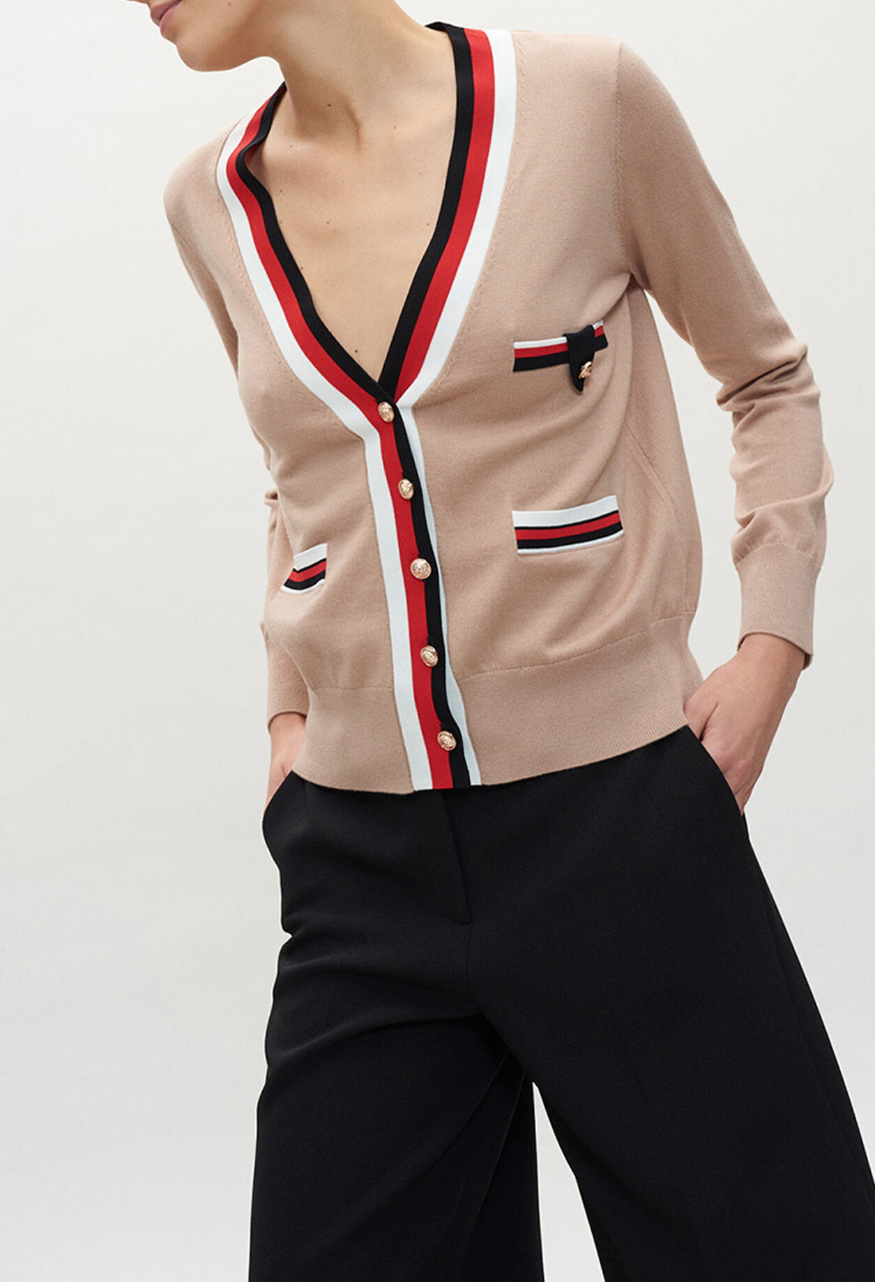Sportlich gestreifter Cardigan