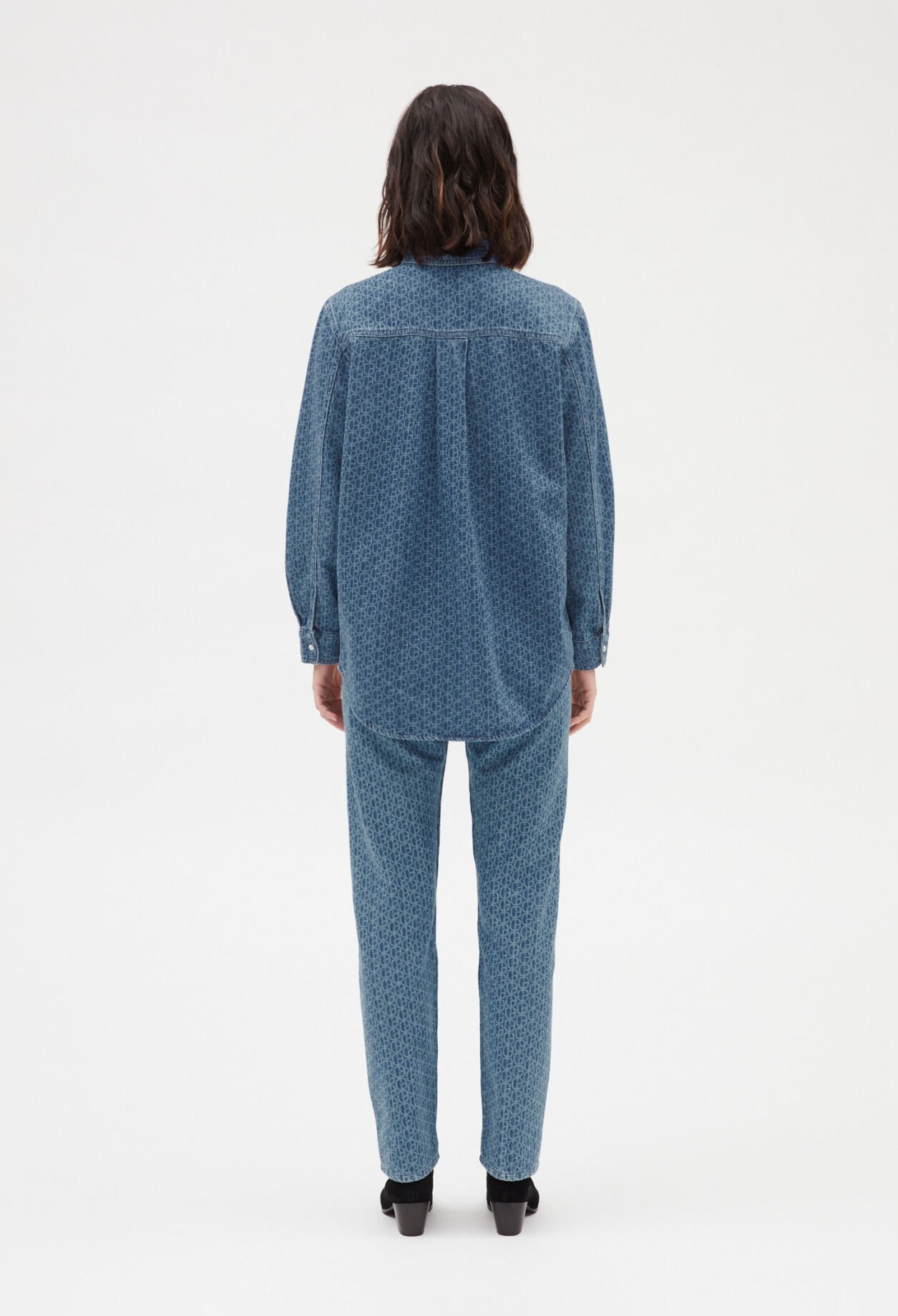 Monogramm-Jeanshemd, blau