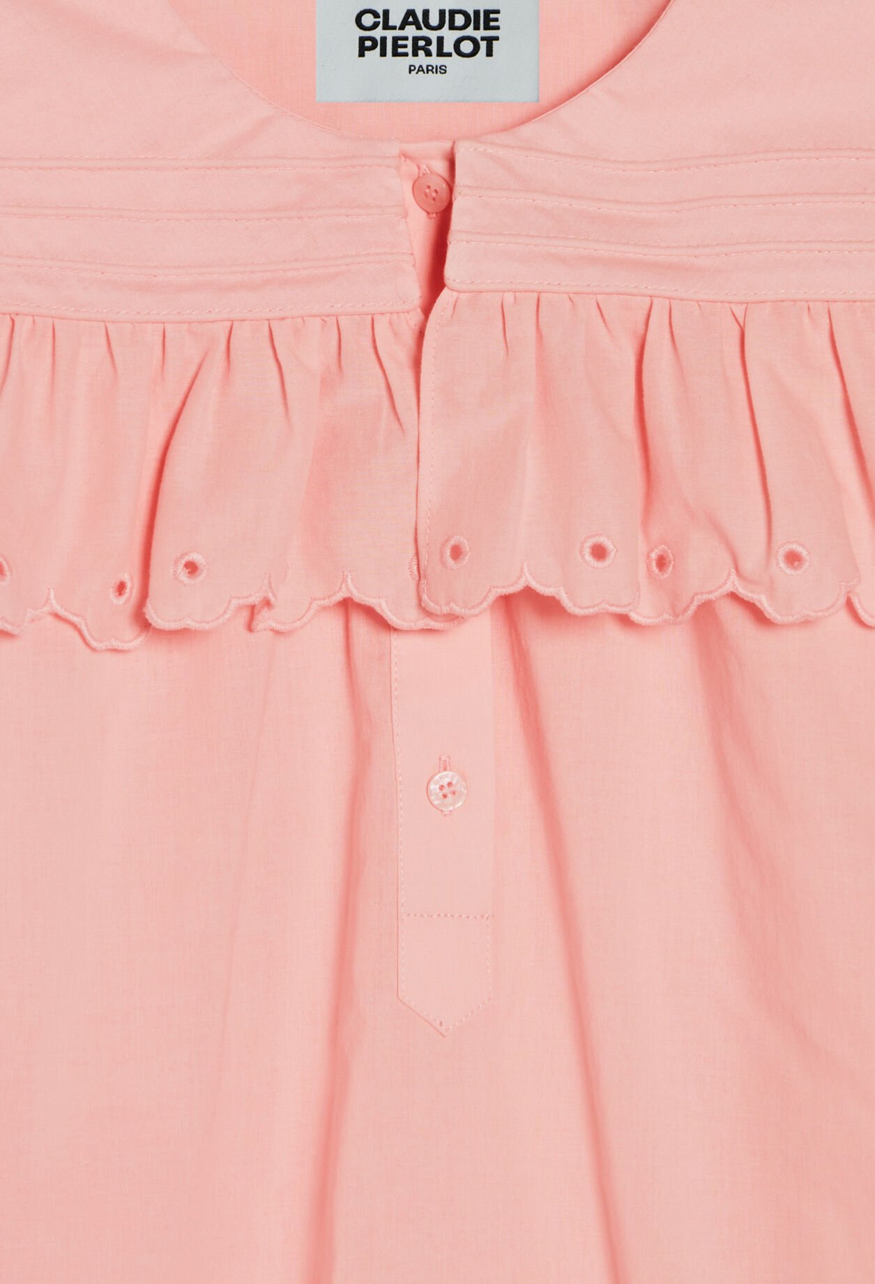 Bestickte Baumwollbluse, rosa